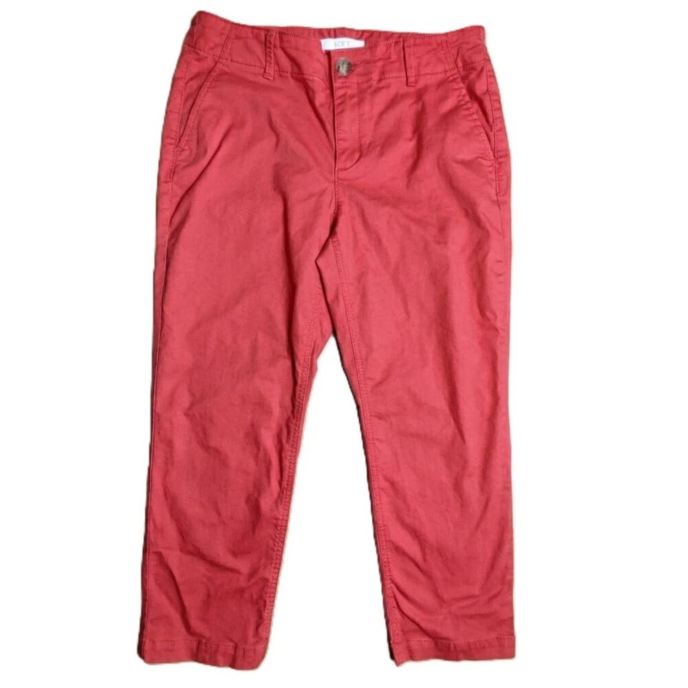 LOFT The Slim Cropped Chino Pants Women’s 6P Coral Pink Stretch Ankle Pants